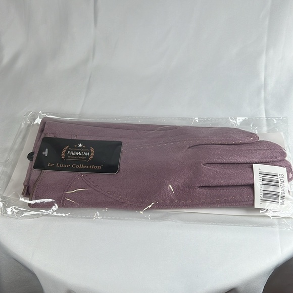 Stunning mauve & brown polyester scarf 🧣& Premium gloves in matching mauve. - Picture 4 of 6